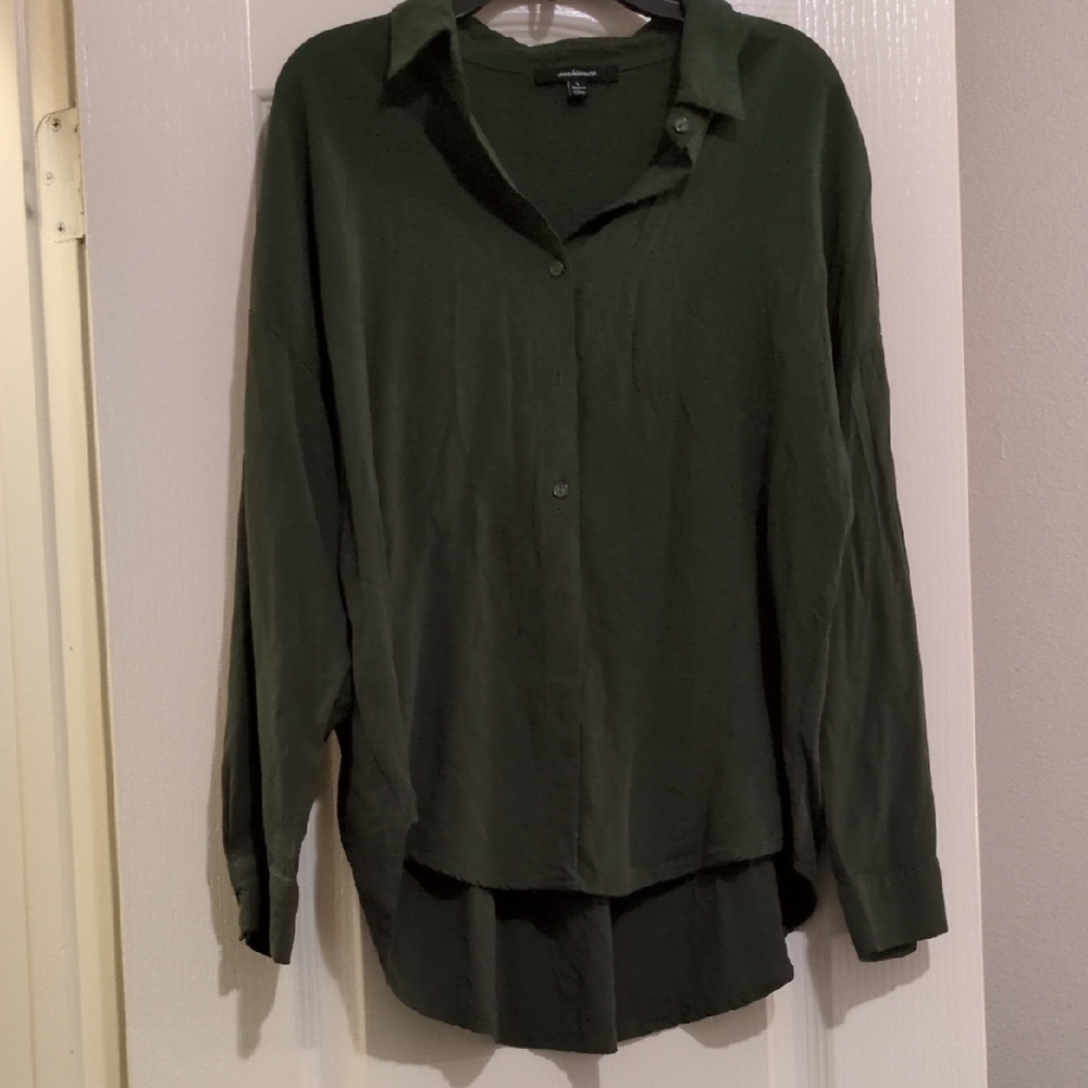 Ambiance Olive Green Casual Shirt
